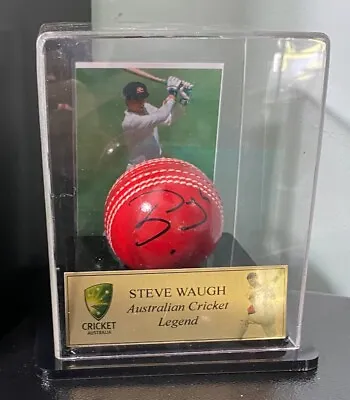 $249 • Buy Steve Waugh Signed Ball In Display Case 