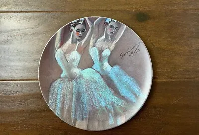 Exquisite Ballerina Plate By Pastel Artist Sonigblue unique Work Of Art  • $100