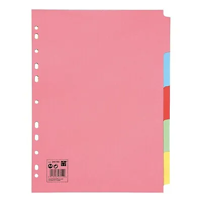 £2.49 • Buy 5-20 Subject File Filing Dividers Folder - Multi Colour A4 Punched Index Sheets