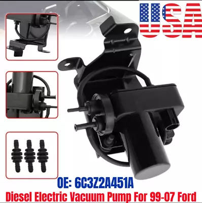 904-214 ELECTRIC ENGINE VACUUM PUMP For 99-07 Ford F-250 F-350 Diesel 6C3Z2A451A • $35.99