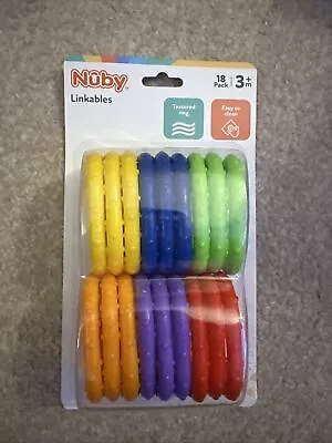 Nuby Linkables Baby Textured Toy Attachment Rings | 18 PACK | 3+ Months • £10.99