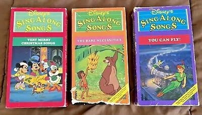 $18.04 • Buy Lot Of 3 Disney Sing Along Songs VHS Videos - You Can Fly, Bare Neces. Christmas