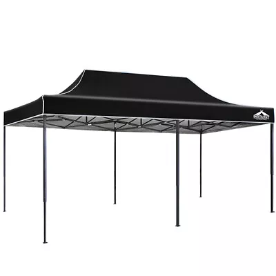 Instahut Gazebo Pop Up Marquee 3x6 Folding Tent Wedding Outdoor Camping Black • $199.95