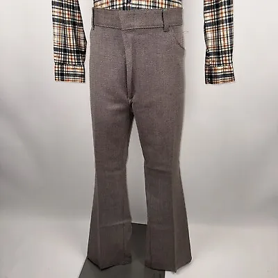Sears Pants Mens 42 33 Deadstock Polyester Rayon Vtg 60s 70s Flare Leg NEW NOS • $118.01