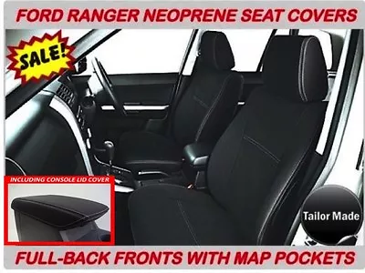 Fits Ford Ranger Px3 Full Coverage Front Neoprene Seat Covers With Map Pockets • $320