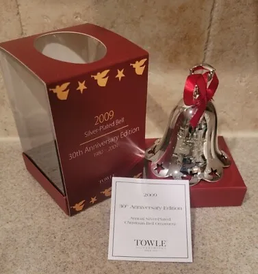 Towle Silversmiths 2009 Silver Plated Pierced Annual Christmas Bell 30th Anniv. • $14.99
