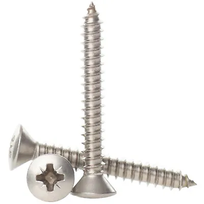 No467810 A2 STAINLESS POZI RAISED COUNTERSUNK SELF TAPPING SCREWS TAPPERS • £1.12