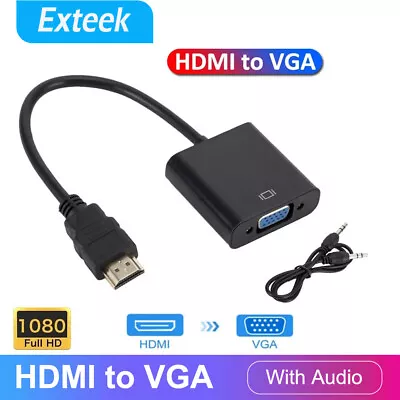 1080P HDMI To VGA Converter Adapter HDMI Male To VGA Female With Audio Line Out • $6.94