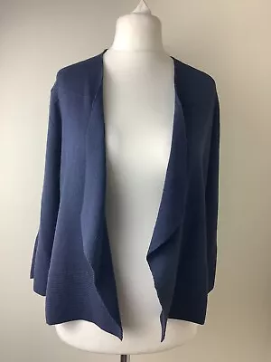 M&S Womans Classic Waterfall Navy Blue Cardigan. Size 12. • £11