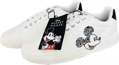 Disney Mickey Mouse Head Court Womens Sneakers Shoes 10 NEW Aldi Black White • $38