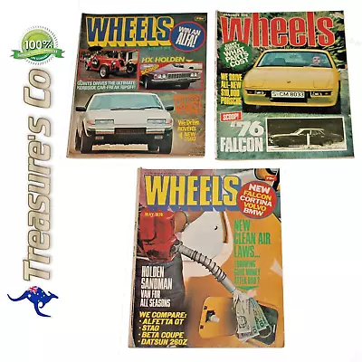 3 X 1976 Vintage Wheels Magazine -Falcon HX Holden Holden Sandman • $40