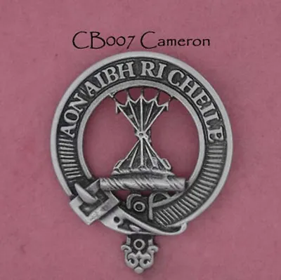 Cameron Hand Crafted Pewter Clan Cap Badge Brooch Made In The UK • £21.95