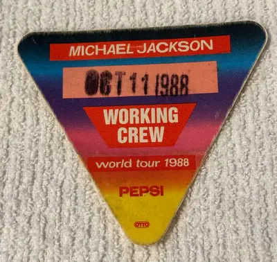 Michael Jackson 1988 World Tour Working Crew Backstage Pass & Guitar Pick RARE • $499.99