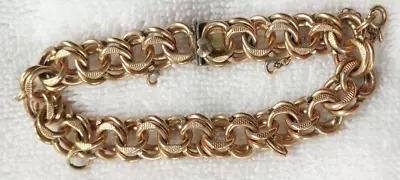 Vintage Elco 8  Gold Filled Starter Heavy Double Link Charm Bracelet • $27.99