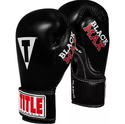 Title Boxing Classic Max Hook And Loop Boxing Gloves - Black BRAND NEW LAST PAIR • $38.75