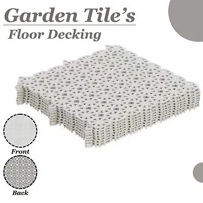 Interlocking Garden Path Floor Tiles Weatherproof Walkway Patio Tiles 30x30cm UK • £19.99