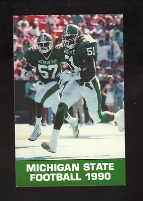 Michigan State Spartans--1990 Football Pocket Schedule--Kellogg Center • $1.66