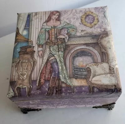 Decoupaged Steampunk Jewelry Box • $6