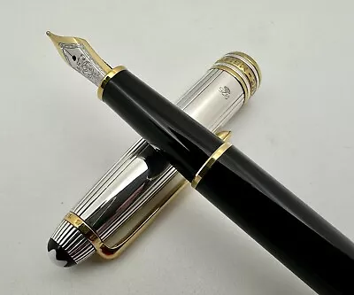 Montblanc Meisterstuck No. 144 Solitaire 925 Sterling Silver Cap Fountain Pen • $475.50