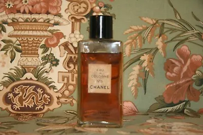 Vintage Chanel No. 5 Eau De Cologne 4oz Splash Bottle Perfume 90% Full • £82.04