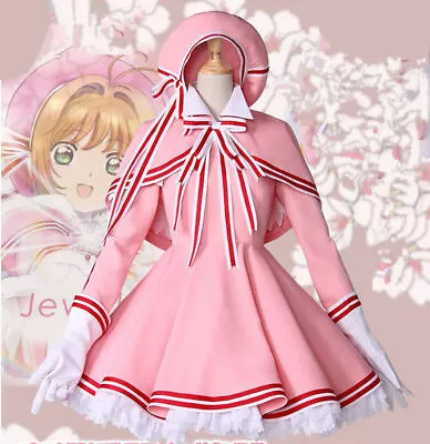 NEW Cardcaptor Sakura Clear Card Pink Lolita Fight Dress Outfiit Cosplay Costume • $22.85