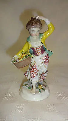 Antique Samson Paris Porcelain Figure Of A Flower Girl With Gold Anchor Mark • £40