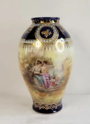 Royal Vienna Vase Portrait Vessel Austria 4.75 Inches Stamped Gold Painted  • $89.99