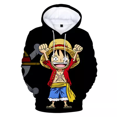 Anime ONE PIECE 3D Hoodie Sweatshirt Men Women Kids Manga Pullover Tops Jumper • $18.56