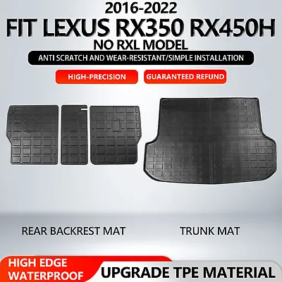 For 2016-2022 Lexus RX350 RX450H Cargo Mats Backrest Mats Trunk Liners TPE • $53.99