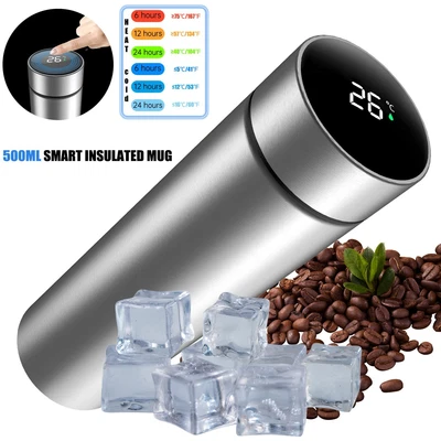 $14.59 • Buy Stainless Steel Vacuum Flask Hot Cold Tea Coffee Smart Water Bottle Travel Sport