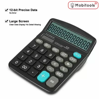£7.95 • Buy 12 Digit Desk Calculator Large Buttons Solar Desktop Battery Office  - UK Seller