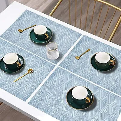 $4.90 • Buy Woven Placemats Set Of 4 PVC Washable Non-Slip Heat Insulation Dining Table Mats
