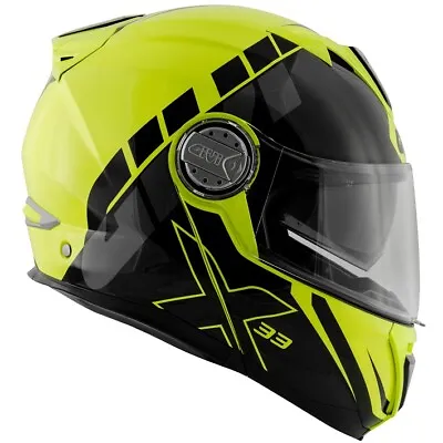 Motorcycle Helmet Scooter Modular GIVI X23 HX23 Eclipse Yellow Fluo Black SIZE S • $352.18