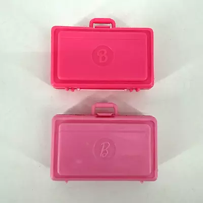 Lot Of 2 Vintage Barbie Pink Suitcase Luggage Briefcases Made In Hong Kong • $8.50