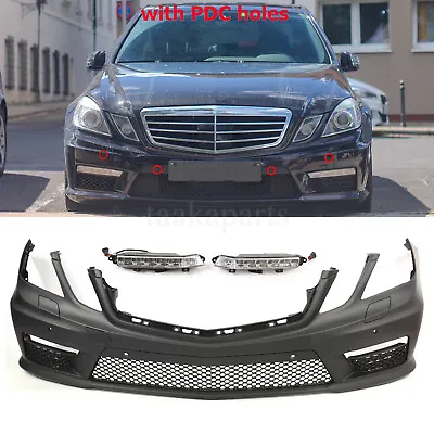 E63 AMG Style Front Bumper Cover W/LED DRL W/PDC For 10-13 Mercedes E Class W212 • $569.99