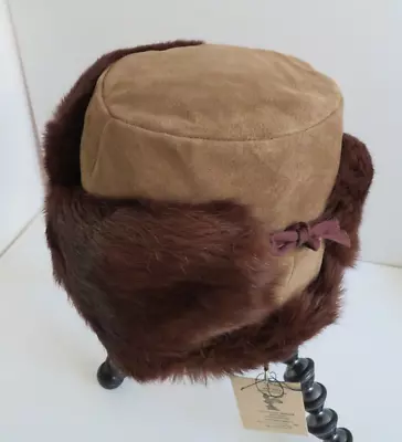 Mens Or Womens Real Rabbit Fur Hat Trapper Russian Ushanka Earflaps Ski NEW VTG • $24.95