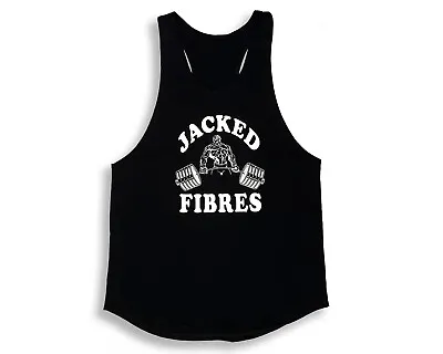 Mens Gym Singlet Y Back Tank Top Vest Racer T Back Bodybuilding Cotton Man Men • $35