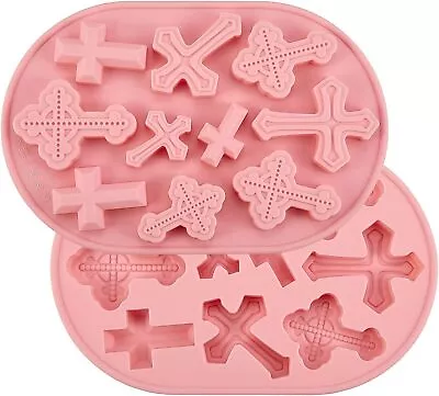 Silicone Chocolate Mould Cross Cookies Candy Ice Cube Tray Jelly Mold Wax Melt • £3.75