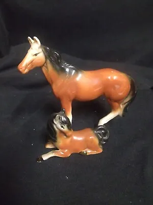 2 X Porcelain Miniature Horses Figurines  • $12.44