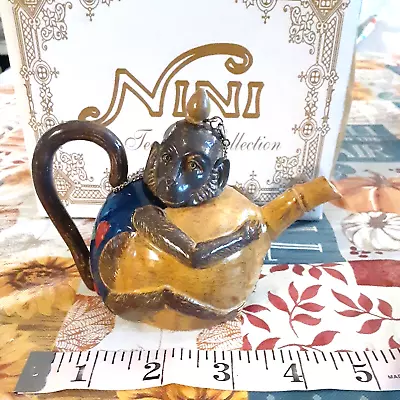 NiNi Miniature Monkey Teapot Resin Trinket Holder Mini Teapot Hand Painted • $12.99