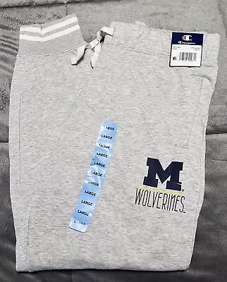 Champion University Of Michigan Wolverines Womens Gray Jogger Sweat Pants-Large • $39.99