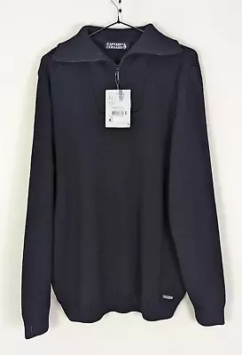 Bnwt Mens Mens Captain Corsaire Navy Nautical Wool Blend Jumper. Xl (46) • £39.99