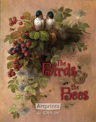 Bird Bees & Berries By Paul De Longpre (Art Print Of Vintage Art) • $12.95