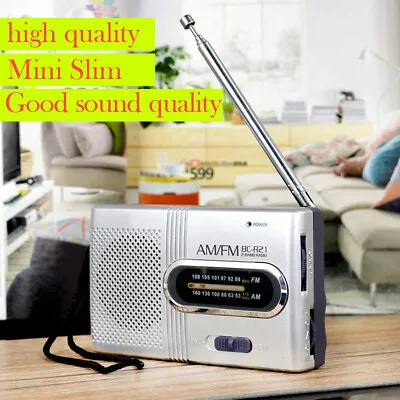 £6.99 • Buy New Portable Mini Pocket AM FM Radio Battery Powered Built-in Speaker Stereo E