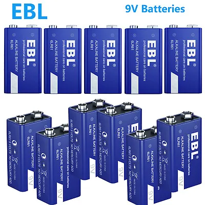 Lot 9V Alkaline Battery 6LR61 Batteries 9 Volt Ultra Long Lasting And Leak Proof • $5.59