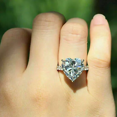 3Ct Heart Cut Lab-Created Diamond Wedding Ring Women's 14k White Gold Finish • $80.39