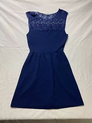 Soprano Women's Blue Polyester Blend Sleeveless Pullover Mini Dress Size Medium • $2.93
