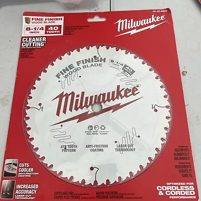 Milwaukee 48-40-0822 8-1/4-Inch 40-Tpi Carbide Fine Finish Circular Saw Blade • $26.95