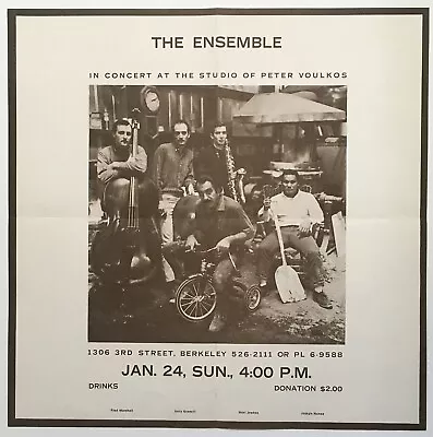 1965 Poster The Ensemble Jazz Combo At Peter Voulkos Berkeley Studio Vintage • $149.99