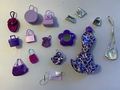 Lot Of Vintage Barbie Purple Purses Bags And Accessories (16 Items) • $17.50